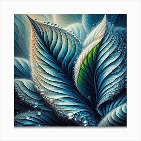 Water Droplets On A Leaf Canvas Print