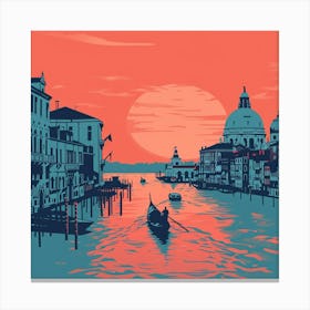 A Venice With Grand Canal Minimal Illustration 1720474812 4 Canvas Print