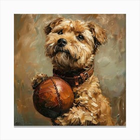 Dog With A Ball 2 Canvas Print