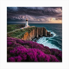 Lighthouse At Sunset Canvas Print