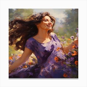 A Beautiful Woman With Long Hair wall art 1 Canvas Print