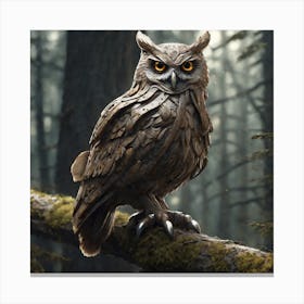Owl In The Woods 49 Canvas Print