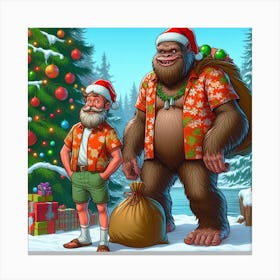 Bigfoot Santa Canvas Print