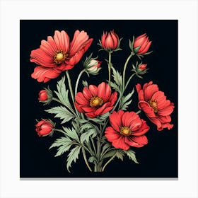 Red Cosmos 1 Canvas Print