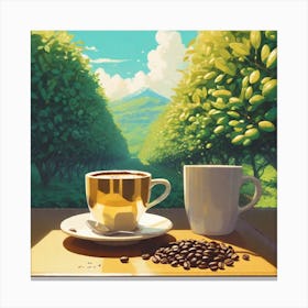 Coffee And Trees Canvas Print