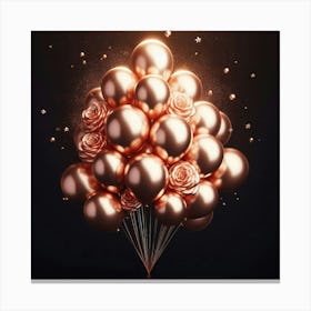 Rose Gold Balloons 3 Canvas Print