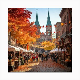 Autumn Market In Montreal Canvas Print