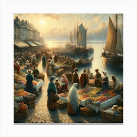 Market At Dusk Canvas Print