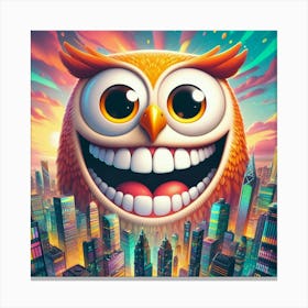 Owl In The City 2 Canvas Print