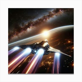 Spaceship In Space 2 Canvas Print