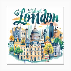 Think London PostCard Artwork Canvas Print