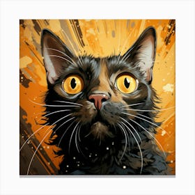 Cat With Yellow Eyes Canvas Print