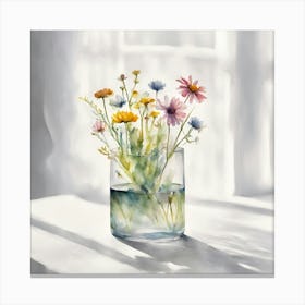 Wildflowers In A Vase Canvas Print