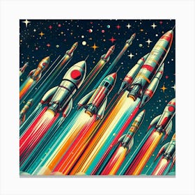 Retro Futuristic Elements,Retro Futuristic Background,Retro Futuristic Templates (8) Canvas Print