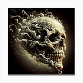 Skull With Smoke Canvas Print