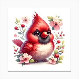 Cardinal Cherry Blossom Canvas Print