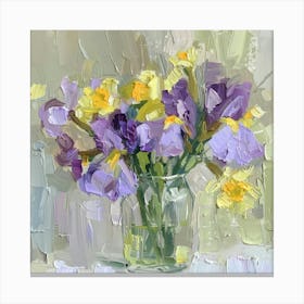 Irises In A Vase Canvas Print