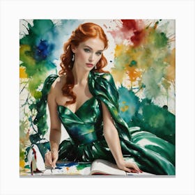 Green Dress Canvas Print