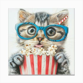 Popcorn Cat 4 Canvas Print