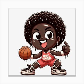 Black Girl Basketball Player Stampe su tela