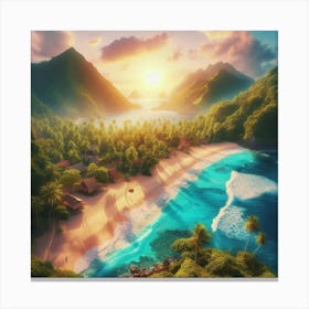 Sunset Beach 1 Canvas Print