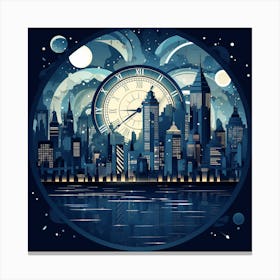 Night City Skyline Canvas Print