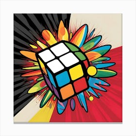 A Vibrant Professional Graphic Design In A Pop Art Style Rubik's Cube Canvas Print