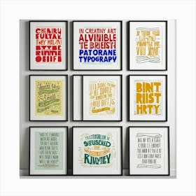 Typography Set Canvas Print