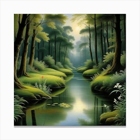 River In The Forest 1 Canvas Print