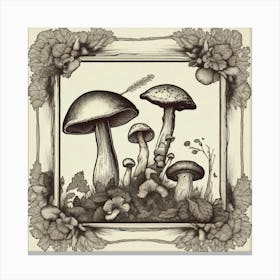 Mushroom In A Frame Canvas Print