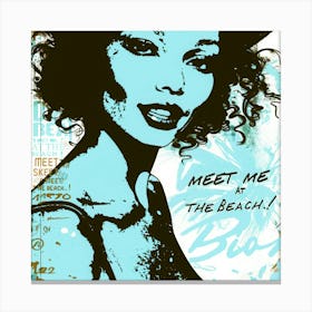 At The Beach Quotes - Meet At Beach Canvas Print