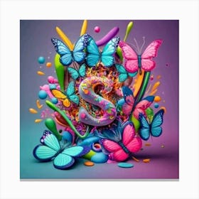 S And Butterflies Canvas Print