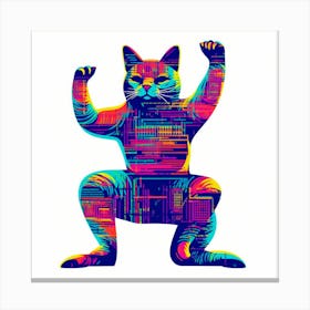 Cat With A Computer Canvas Print