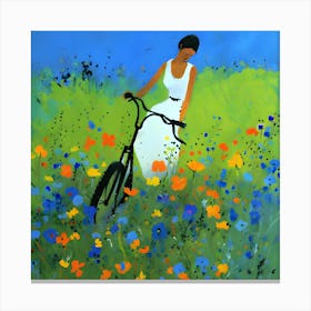 Girl In A Field Canvas Print