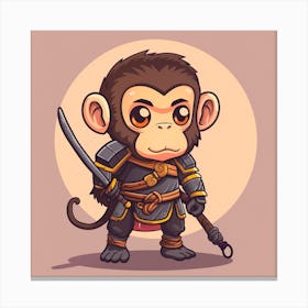 Samurai Monkey Canvas Print