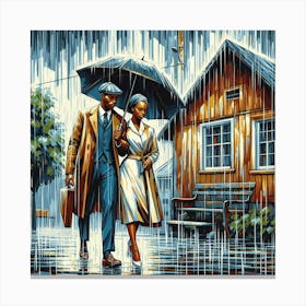 a walk in rainy day Canvas Print