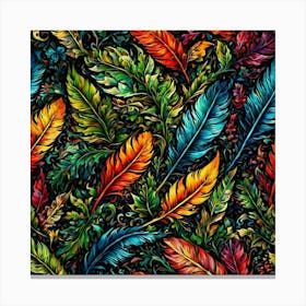 Colorful Feathers 7 Canvas Print