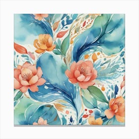 Watercolor Floral Pattern 8 Canvas Print