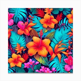 Seamless Tropical Pattern Canvas Print