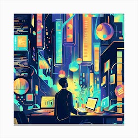 Futuristic Cityscape 2 Canvas Print