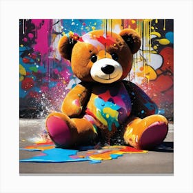 Teddy Bear Painting Canvas Print