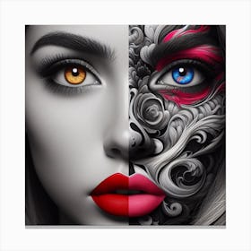 Woman'S Face Canvas Print