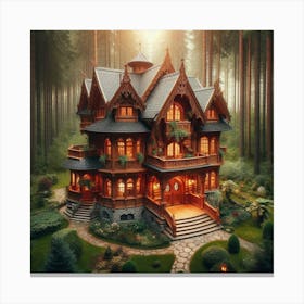 House in the forest Canvas Print