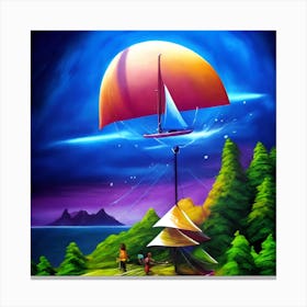 Sailboat In The Sky Canvas Print