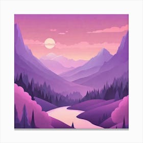 Misty mountains background in purple tone 101 Canvas Print