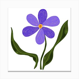 Purple Flower Isolated On White Background Canvas Print