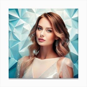 Firefly Elegant Woman With A Dreamy Geometric Background 52856 Canvas Print