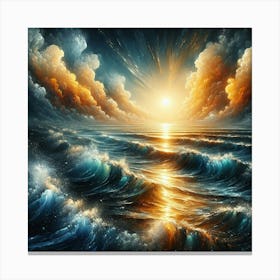 Sunset Over The Ocean 1 Canvas Print