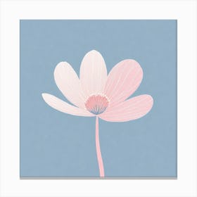 A White And Pink Flower In Minimalist Style Square Composition 727 Canvas Print