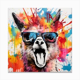 Llama Splash Color Explosion Canvas Print